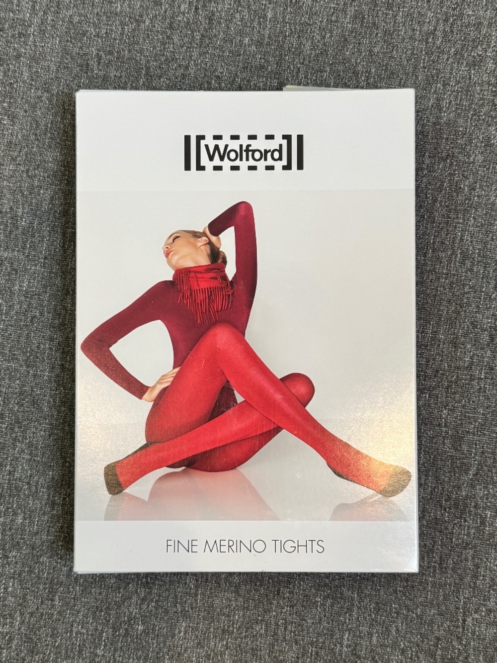 WOLFORD | Tango Red Fine Merino Wool Tights | Size Medium | NWT